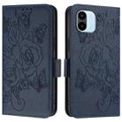 For Redmi A1 4G Global / A2 4G Embossed Rose RFID Anti-theft Leather Phone Case(Dark Blue) - 2