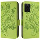 For Redmi 11 Prime 5G / Note 11R Embossed Rose RFID Anti-theft Leather Phone Case(Green) - 2