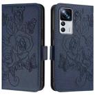 For Redmi K50 Ultra / Xiaomi 12T / 12T Pro Embossed Rose RFID Anti-theft Leather Phone Case(Dark Blue) - 2