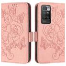 For Redmi 10 4G 2021 / 2022 Global Embossed Rose RFID Anti-theft Leather Phone Case(Pink) - 2