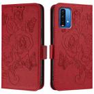 For Redmi 9 Power / 9T / Xiaomi Poco M3 Embossed Rose RFID Anti-theft Leather Phone Case(Red) - 2