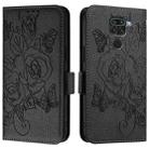 For Redmi 10X 4G / Note 9 4G Global Embossed Rose RFID Anti-theft Leather Phone Case(Black) - 2