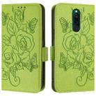 For Redmi 8 Embossed Rose RFID Anti-theft Leather Phone Case(Green) - 2