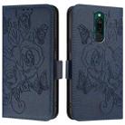 For Redmi 8 Embossed Rose RFID Anti-theft Leather Phone Case(Dark Blue) - 2