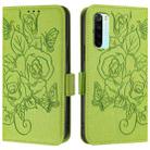 For Redmi Note 8 Embossed Rose RFID Anti-theft Leather Phone Case(Green) - 2