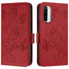 For Redmi Note 8 Embossed Rose RFID Anti-theft Leather Phone Case(Red) - 2