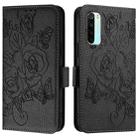 For Redmi Note 8 Embossed Rose RFID Anti-theft Leather Phone Case(Black) - 2