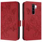 For Redmi Note 8 Pro Embossed Rose RFID Anti-theft Leather Phone Case(Red) - 2