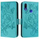 For Redmi Note 7 / 7 Pro / 7S Embossed Rose RFID Anti-theft Leather Phone Case(Light Blue) - 2