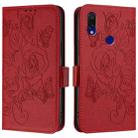 For Redmi 7 Embossed Rose RFID Anti-theft Leather Phone Case(Red) - 2
