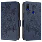 For Redmi 7 Embossed Rose RFID Anti-theft Leather Phone Case(Dark Blue) - 2