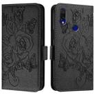 For Redmi 7 Embossed Rose RFID Anti-theft Leather Phone Case(Black) - 2