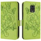 For Redmi Note 9 Pro 4G / 9S 4G / 9 Pro Max Embossed Rose RFID Anti-theft Leather Phone Case(Green) - 2