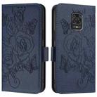 For Redmi Note 9 Pro 4G / 9S 4G / 9 Pro Max Embossed Rose RFID Anti-theft Leather Phone Case(Dark Blue) - 2