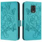 For Redmi Note 10 Lite / Xiaomi Poco M2 Pro Embossed Rose RFID Anti-theft Leather Phone Case(Light Blue) - 2