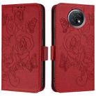 For Redmi Note 9T Global Embossed Rose RFID Anti-theft Leather Phone Case(Red) - 2