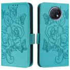 For Redmi Note 9T Global Embossed Rose RFID Anti-theft Leather Phone Case(Light Blue) - 2