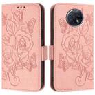 For Redmi Note 9T Global Embossed Rose RFID Anti-theft Leather Phone Case(Pink) - 2