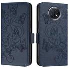 For Redmi Note 9T Global Embossed Rose RFID Anti-theft Leather Phone Case(Dark Blue) - 2