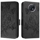 For Redmi Note 9T Global Embossed Rose RFID Anti-theft Leather Phone Case(Black) - 2