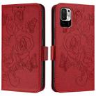 For Redmi Note 10 5G / Note 10T 5G Embossed Rose RFID Anti-theft Leather Phone Case(Red) - 2
