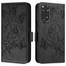 For Redmi Note 11 / 11S / 12S 4G Global Embossed Rose RFID Anti-theft Leather Phone Case(Black) - 2