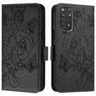 For Redmi Note 11S 5G / Xiaomi Poco M4 Pro 5G Embossed Rose RFID Anti-theft Leather Phone Case(Black) - 2