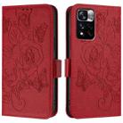 For Redmi Note 11 Pro 5G / 4G / Global Embossed Rose RFID Anti-theft Leather Phone Case(Red) - 2