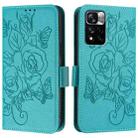 For Redmi Note 11 Pro+ 5G / 12 Pro 4G Global Embossed Rose RFID Anti-theft Leather Phone Case(Light Blue) - 2