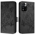 For Redmi Note 11 Pro+ 5G / 12 Pro 4G Global Embossed Rose RFID Anti-theft Leather Phone Case(Black) - 2