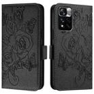 For Redmi Note 11 Pro+ 5G European Embossed Rose RFID Anti-theft Leather Phone Case(Black) - 2