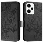 For Redmi Note 11T Pro+ / Note 12T Pro / K50i Embossed Rose RFID Anti-theft Leather Phone Case(Black) - 2