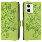 For Redmi Note 12 5G India / Xiaomi Poco X5 Embossed Rose RFID Anti-theft Leather Phone Case(Green) - 2