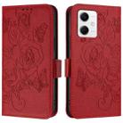 For Redmi Note 12 5G India / Xiaomi Poco X5 Embossed Rose RFID Anti-theft Leather Phone Case(Red) - 2