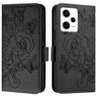 For Redmi Note 12 Pro Speed / Note 12 Pro 5G Embossed Rose RFID Anti-theft Leather Phone Case(Black) - 2