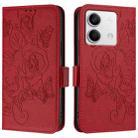 For Redmi Note 13 5G Global Embossed Rose RFID Anti-theft Leather Phone Case(Red) - 2