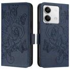 For Redmi Note 13 5G Global Embossed Rose RFID Anti-theft Leather Phone Case(Dark Blue) - 2