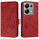 For Redmi Note 13 Pro 4G Global Embossed Rose RFID Anti-theft Leather Phone Case(Red) - 2