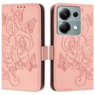 For Redmi Note 13 Pro 4G Global Embossed Rose RFID Anti-theft Leather Phone Case(Pink) - 2