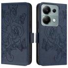 For Redmi Note 13 Pro 4G Global Embossed Rose RFID Anti-theft Leather Phone Case(Dark Blue) - 2