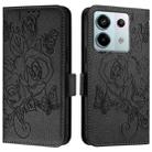 For Redmi Note 13 Pro 5G Global Embossed Rose RFID Anti-theft Leather Phone Case(Black) - 2