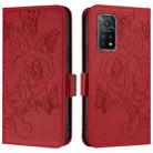 For Redmi K30s / Xiaomi Mi 10T / 10T Pro Embossed Rose RFID Anti-theft Leather Phone Case(Red) - 2
