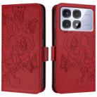 For Redmi K70 Ultra 5G Global Embossed Rose RFID Anti-theft Leather Phone Case(Red) - 3