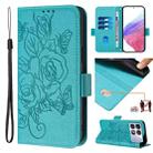 For Redmi K70 Ultra 5G Global Embossed Rose RFID Anti-theft Leather Phone Case(Light Blue) - 1