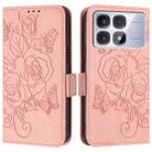 For Redmi K70 Ultra 5G Global Embossed Rose RFID Anti-theft Leather Phone Case(Pink) - 3