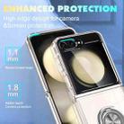 For Samsung Galaxy Z Flip5 5G MagSafe Transparent PC Folding Phone Case with Ring Holder - 2