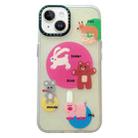 For iPhone 14 Double-Layer Frosted IMD MagSafe Phone Case(Animals) - 1