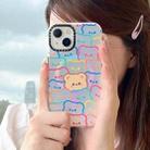 For iPhone 14 Double-Layer Frosted IMD MagSafe Phone Case(Stacking Bears) - 3