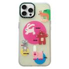 For iPhone 14 Pro Double-Layer Frosted IMD MagSafe Phone Case(Animals) - 1