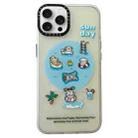 For iPhone 14 Pro Double-Layer Frosted IMD MagSafe Phone Case(Pool Animals) - 1